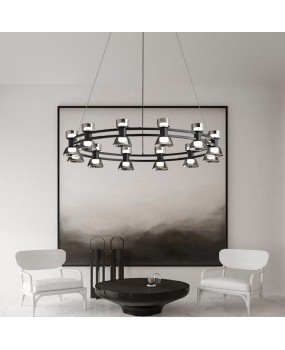 Italian Modern Minimalist Personalized Fashion Restaurant Bar Creative Designer Black Full Copper Long Term Dining Pendant Light