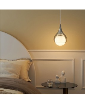 Nordic droplet pendant light bar, bar, coffee shop, milk tea shop, modern and simple bedroom, bedside glass pendant light