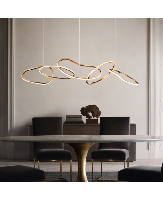 Postmodern minimalist restaurant lights, bar counter, front desk, hotel model room, villa designer, circular ring, light luxury, creative pendant light