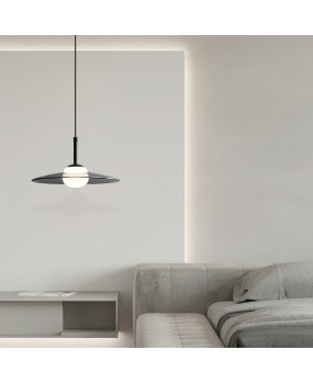 Italian minimalist all copper glass bedroom bedside pendant light, Nordic modern minimalist restaurant bar counter foyer hanging line light