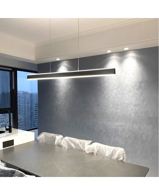 Modern, minimalist and atmospheric one character restaurant pendant light, minimalist dining table, bar counter, Italian style island table, LED strip, internet famous lighting fixtures