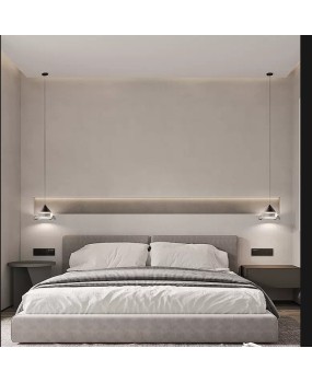 Italian minimalist bedside pendant light with a modern and high-end feel, light luxury and adjustable bedroom small pendant light