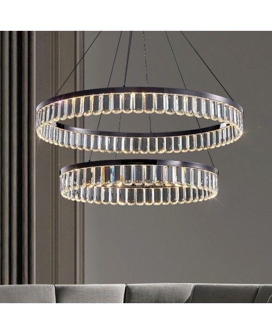 Postmodern luxury crystal chandelier, living room light, black designer, high-end and atmospheric bedroom dining room light, decorative lighting fixtures