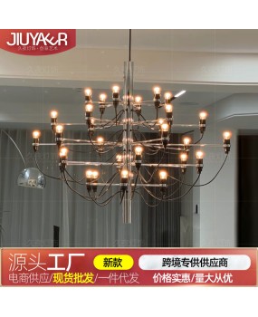 Italian designer living room, Western dining room, chandelier, duplex villa, staircase, coffee shop, exhibition hall, sample room, hanging lamp