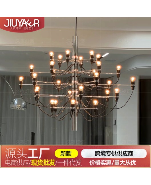 Italian designer living room, Western dining room, chandelier, duplex villa, staircase, coffee shop, exhibition hall, sample room, hanging lamp