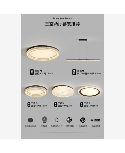 All copper living room light luxury high-end feeling ceiling light Italian minimalist living room main light modern minimalist new whole house light