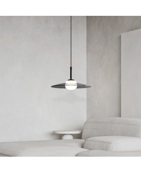 Italian minimalist all copper glass bedroom bedside pendant light, Nordic modern minimalist restaurant bar counter foyer hanging line light