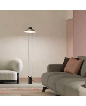 Modern minimalist living room electroplated bamboo hat vertical lamp designer creative model room bedroom study hat floor lamp