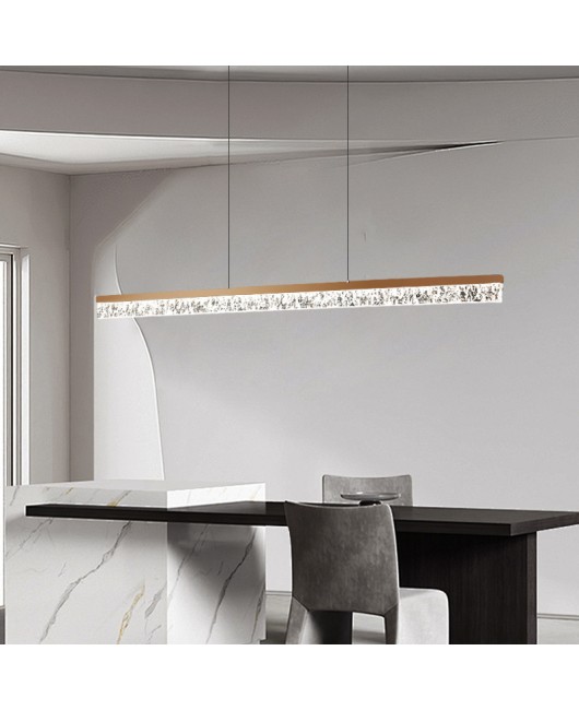 2024 aluminum restaurant pendant light, long strip, modern, simple, light luxury dining table, island table lamp, front desk, bar counter, straight light fixture