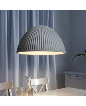 Nordic restaurant Makalong lantern minimalist designer resin semi-circular pumpkin lantern bar counter workwear living room dining table pendant light