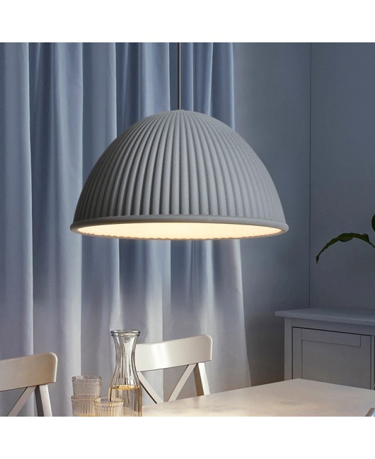 Nordic restaurant Makalong lantern minimalist designer resin semi-circular pumpkin lantern bar counter workwear living room dining table pendant light