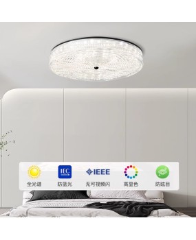 Bedroom Ceiling Light Luxury Internet Celebrity Ins Crystal Glass Study Light Modern Simple Full Spectrum Eye Protection Room Light