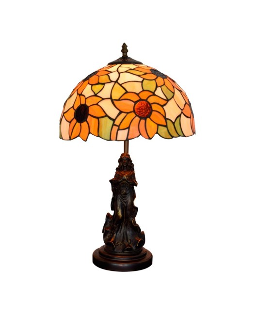 Europa Tiffany American Countryside Sunflower Living Room Dining Room Bedroom Bedside Table Lamp Bar Decorative Glass Lamp
