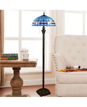 Europa Tiffany 40CM Modern Mediterranean Blue Living Room Dining Room Bedroom Bedhead Floor Lamp Colorful Glass Lamp