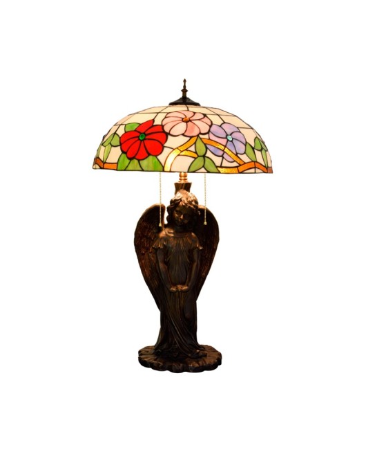 Europa Tiffany Countryside Morning Glory Creative Angel Decoration Large Desk Lamp Retro Hotel Bar Lobby Lighting