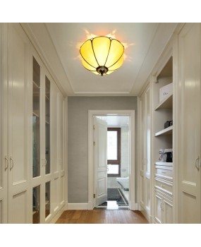 30CM Europa Tiffany Simple Mediterranean Colored Glass Restaurant Bedroom Corridor Glass Ceiling Light