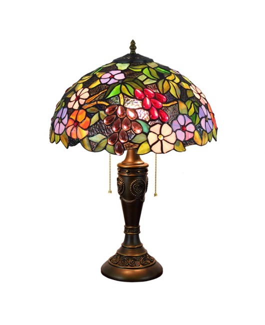 40CM Euro Tiffany American Retro Creative Grape Art Desk Lamp European Bar Living Room Bedroom Bedlight