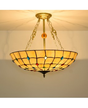 60CM European Tiffany Glass Restaurant Bedroom Pendant American Colored Bead Bar Phoenix Tail Light Fixture