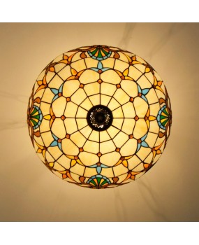 60CM European Tiffany Baroque Bar Lighting, European Colored Glass Living Room Dining Room Bedroom Pendant