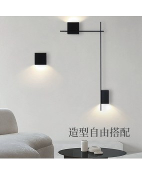 New Nordic minimalist designer living room sofa background wall light strip combination wall light staircase corridor wall light
