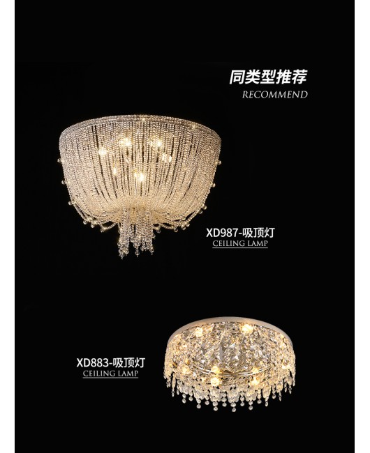French Odyssey designer's crystal tassel French light luxury bedroom, study, post-modern living room ceiling light