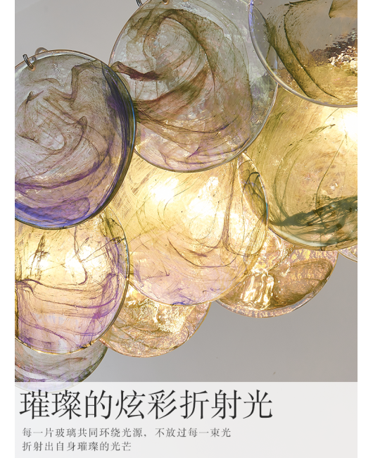 French luxury round glass chandelier, high-end bar counter restaurant designer's design, 2024 Italian new lighting fixtures