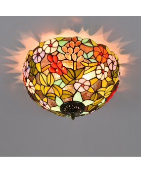 40CM Euro Tiffany American Grape colored Glass Restaurant Bedroom Corridor Bathroom Glass Ceiling Light