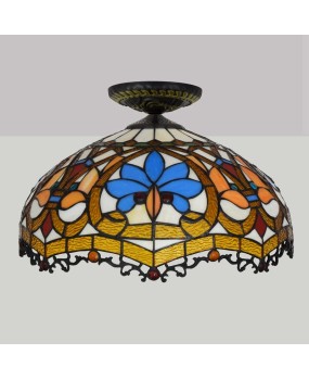 40CM European Tiffany Colored Glass Restaurant Bedroom Corridor Bathroom Glass Ceiling Light