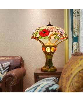 Europa Tiffany's high-end morning glory living room, bedroom, bar, front desk, lobby decoration, table lamp decoration, antique glass