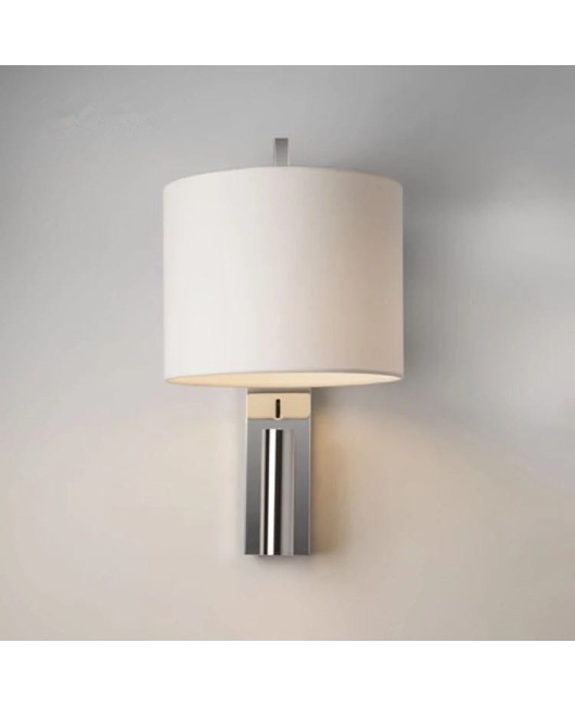 Modern minimalist LED stainless steel wall lamp, bedroom bedside reading wall lamp, hotel room atmospheric engineering wall lamp