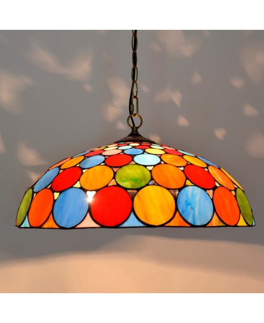 50cm Bohemian style colorful bar light, European Tiffany living room, dining room, bedroom pendant light