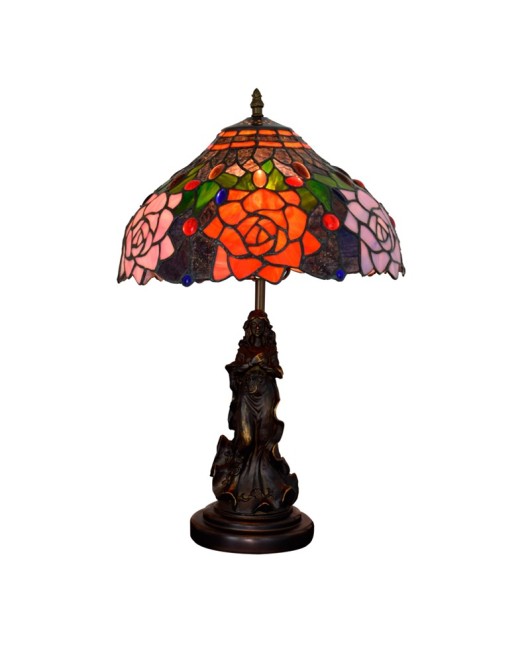 American retro countryside rose, dining room, bedroom bedside table, lamp, bar, Euro Tiffany decorative glass