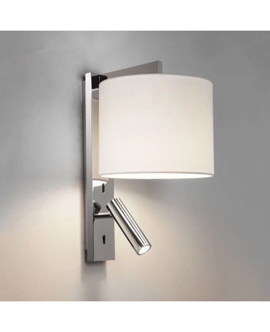 Modern minimalist LED stainless steel wall lamp, bedroom bedside reading wall lamp, hotel room atmospheric engineering wall lamp