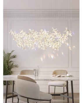 Crystal Flower Restaurant Pendant Light Luxury Italian Designer Advanced Stereoscopic Art Premium Bar Island Desk Lamp