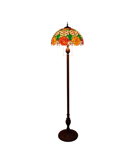 40CM European Tiffany Restaurant Floor Lamp Bar American Countryside Rose Decorative Glass Lamp