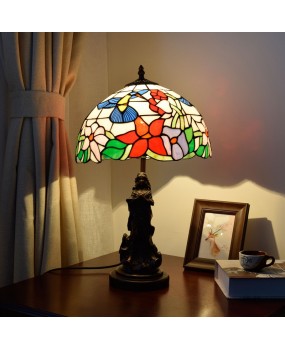 Europa Tiffany Countryside Bird Light Living Room Dining Room Bedroom Bedside Table Lamp Bar Decorative Glass Beauty Light