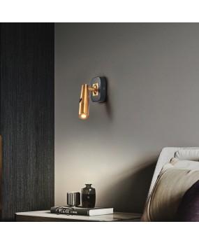 Modern hotel high-end room bedroom bedside lamp designer minimalist wall lamp rotating adjustable angle golden wall lamp