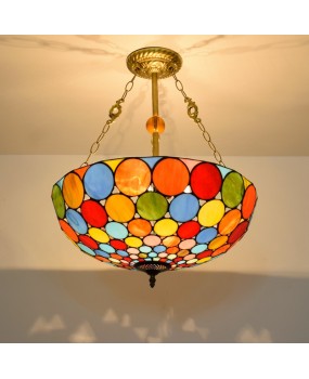 50cm Bohemian style colored glass bar light, European style creative, Tiffany restaurant bedroom pendant light