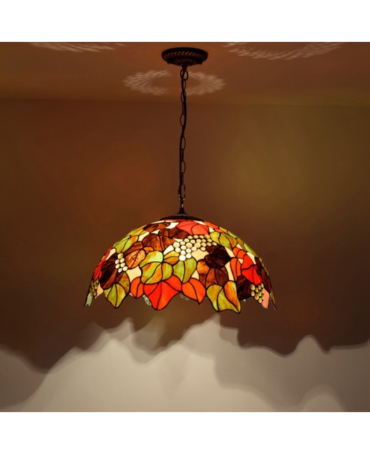 50cm rustic grape vintage European Tiffany bar light European colored glass living room dining room bedroom pendant light