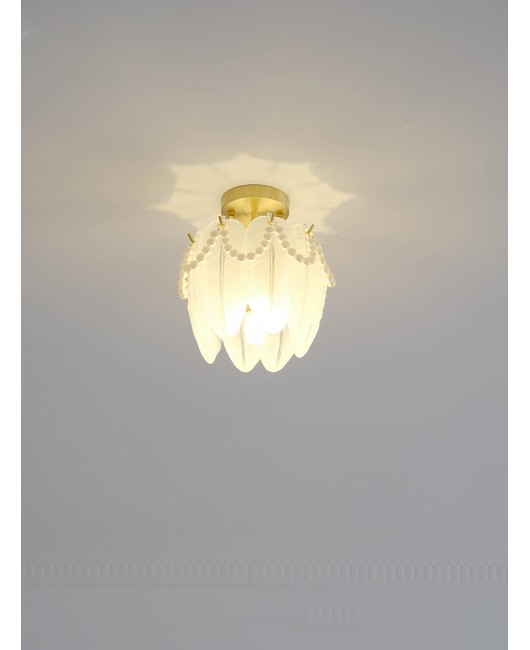 French Renaissance designer's French light luxury retro glass entrance, headboard, aisle atmosphere lighting fixtures