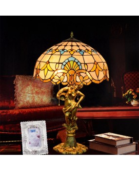 Europa Tiffany Decorative Colored Glass Love Baroque Living Room Bedroom Bedhead Desk Lamp Hotel Lighting