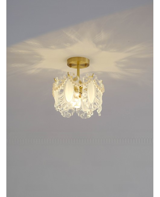 French Renaissance designer's French light luxury retro glass entrance, headboard, aisle atmosphere lighting fixtures