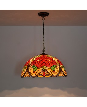 50cm vintage creative rose wedding red lighting Euro Tiffany living room dining room bedroom glass chandelier