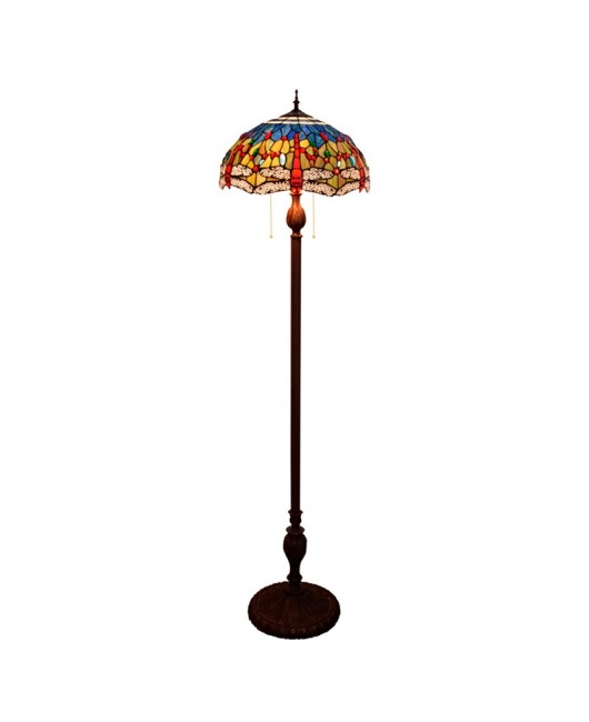 40CM Euro Tiffany Restaurant Floor Lamp Bar American Decorative Glass J Mediterranean Dragonfly Lamp