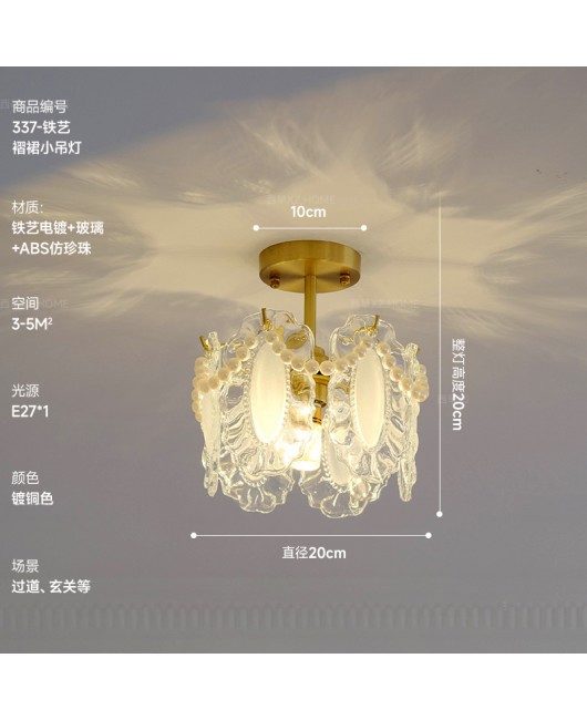 French Renaissance designer's French light luxury retro glass entrance, headboard, aisle atmosphere lighting fixtures