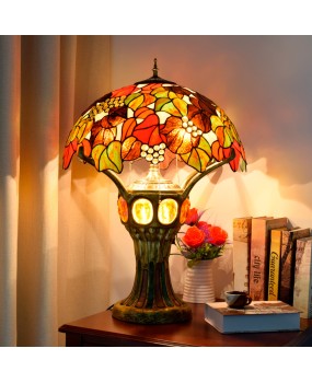Europa Tiffany grapes high-end living room, bedroom, bar, front desk, lobby decoration, table lamp decoration, antique colored glass
