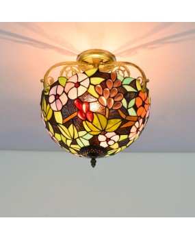 30CM European Grape Tiffany Countryside Grape Colored Glass Restaurant Bedroom Corridor Bathroom Glass Ceiling Light