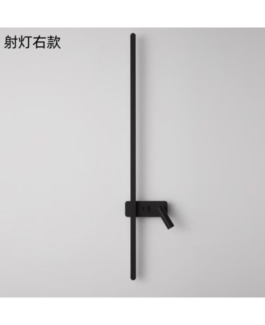 Modern minimalist wall lamp, long strip rotatable with switch, living room TV background wall spotlight, one line reading bedside lamp
