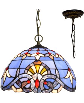 30CM vintage blue Baroque chandelier, Tiffany colored glass, dining room, bedroom foyer