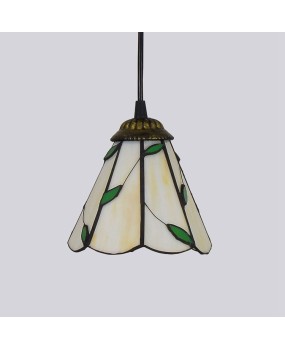 6-inch Europa Tiffany Colored Glass Restaurant Bar Pendant American Retro Hotel Leaf Art Glass Lamp